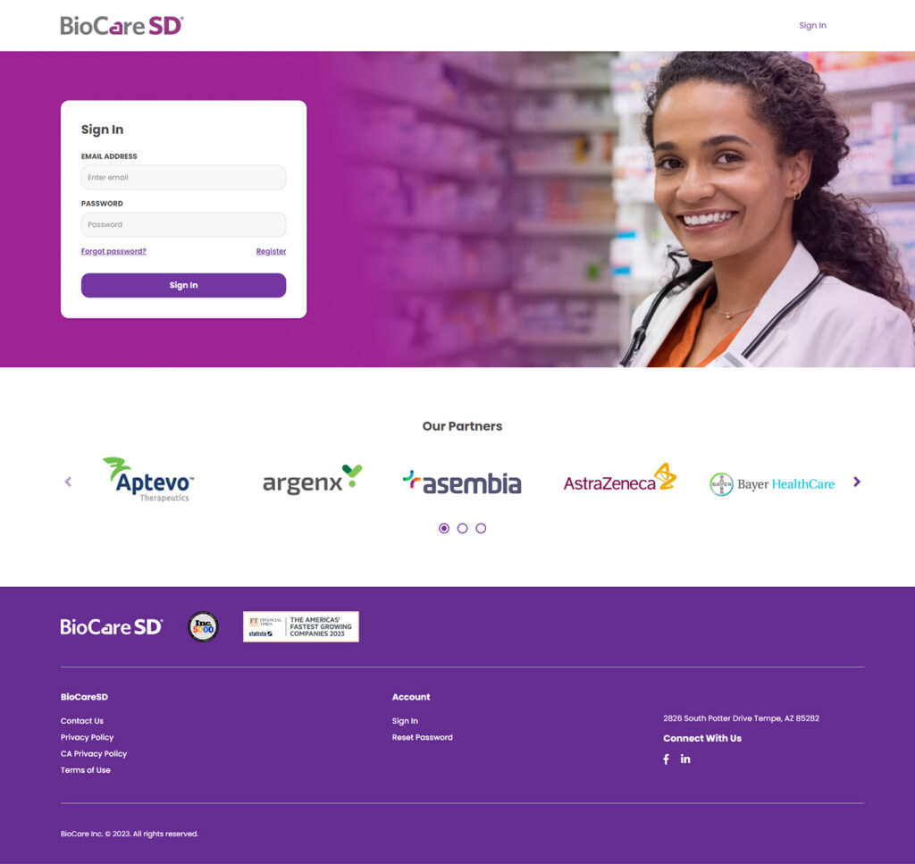 BioCare SD - High Fidelity Wireframes - Sign In BioCare SD - High Fidelity Wireframes - Sign In