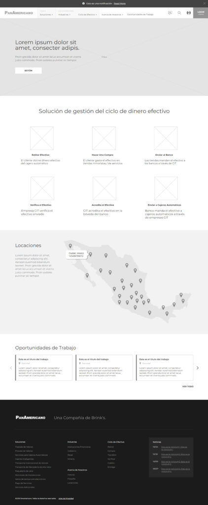 Brinks - PanAmericano - Low Fidelity Wireframes - Home Brinks - PanAmericano - Low Fidelity Wireframes - Home